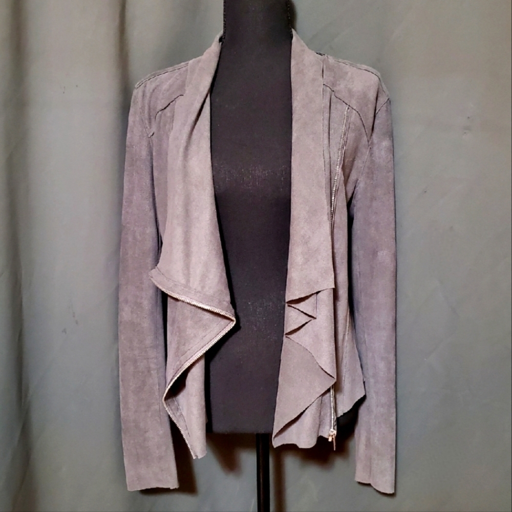 Blank NYC Faux Suede Gray Jacket Size Medium